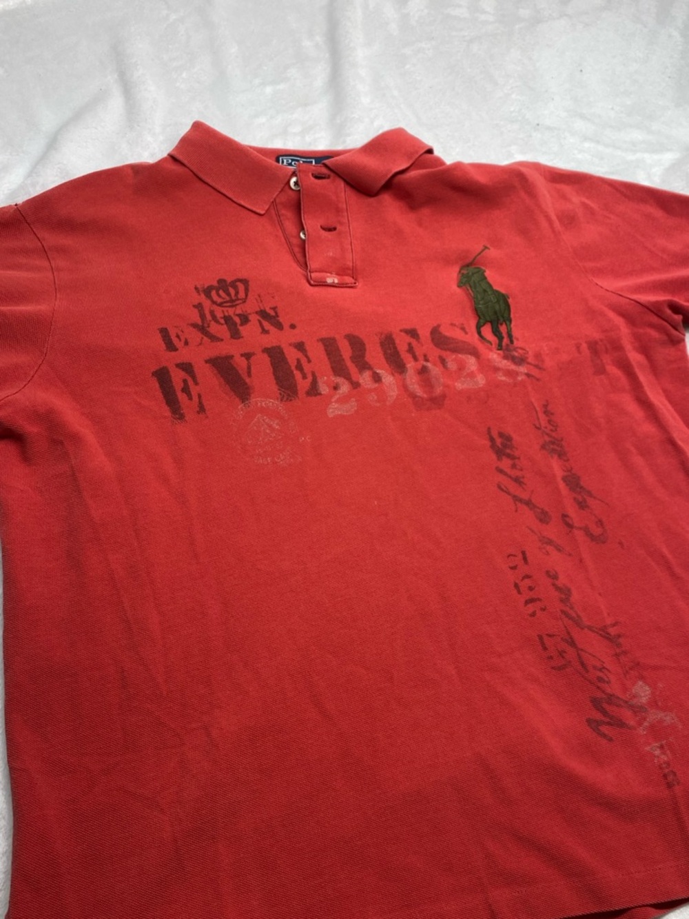 Men's POLO Ralph Lauren Custom Fit Red Everest Expedition Big Pony Polo Shirt XL
